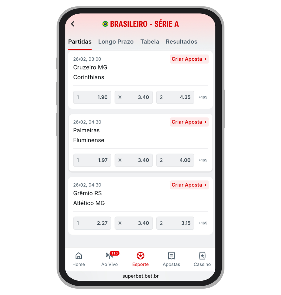 Eventos disponíveis