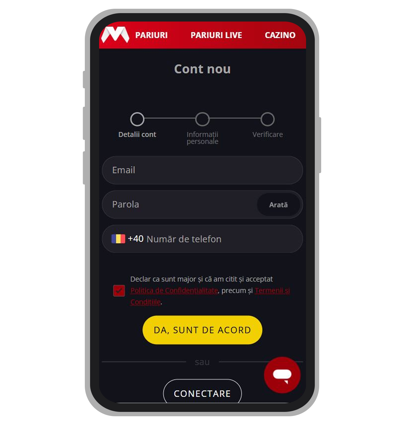 Formular de înregistrare