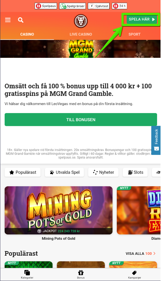 “Spela här”-knappen