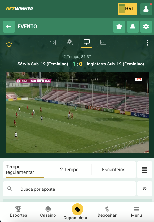 Transmissoe ao vivo no app