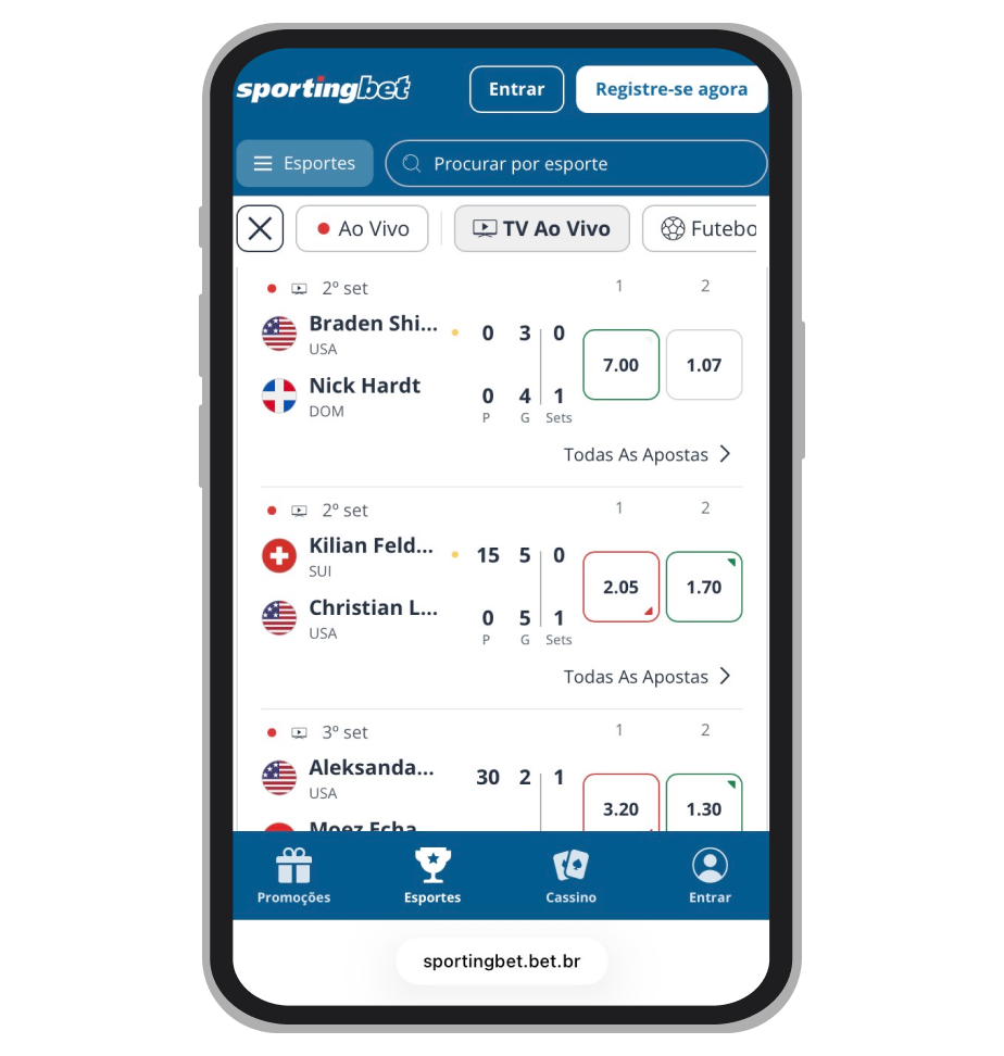 Transmissões ao vivo