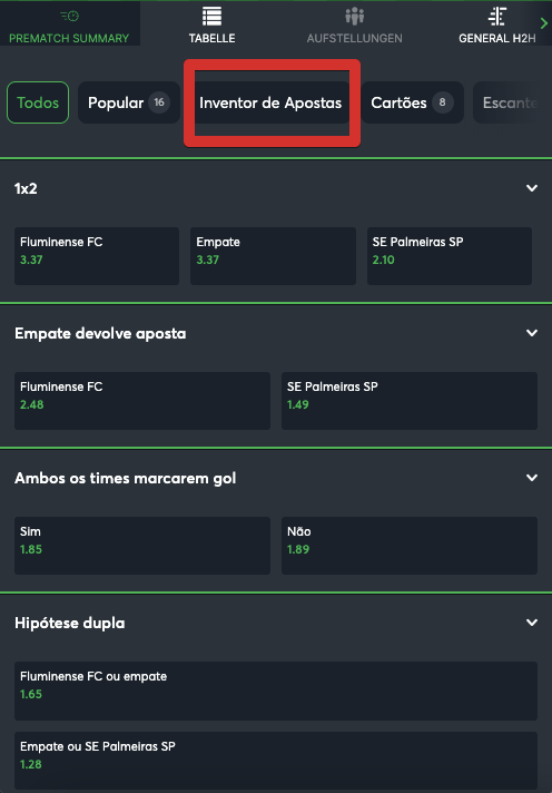Experimenta ‘Inventor de Apostas’ da Sportsbet Brasil