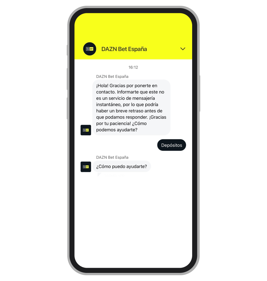 Chatbot en DAZN Bet