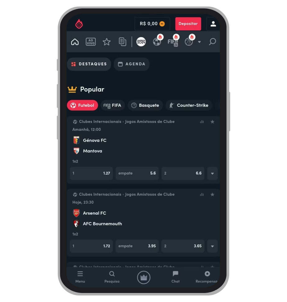 Escolhe um esporte Blaze em que quer apostar