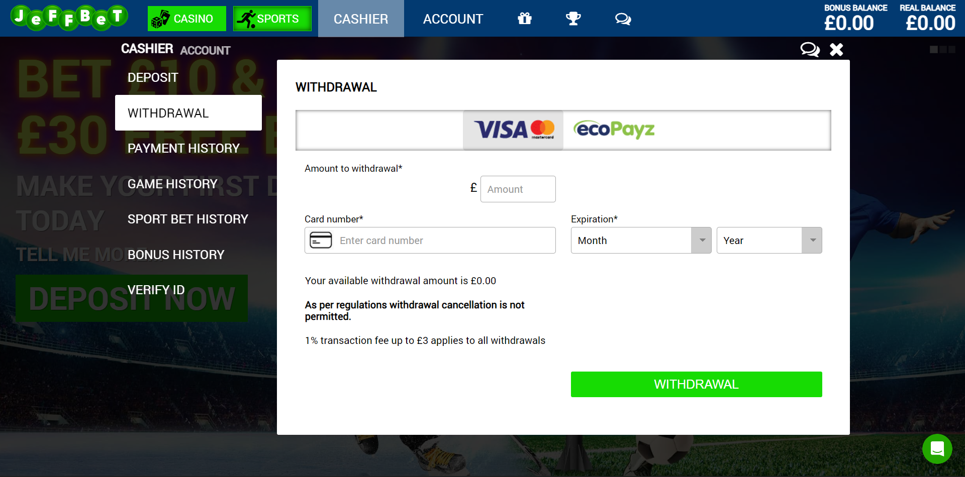 Add payment information