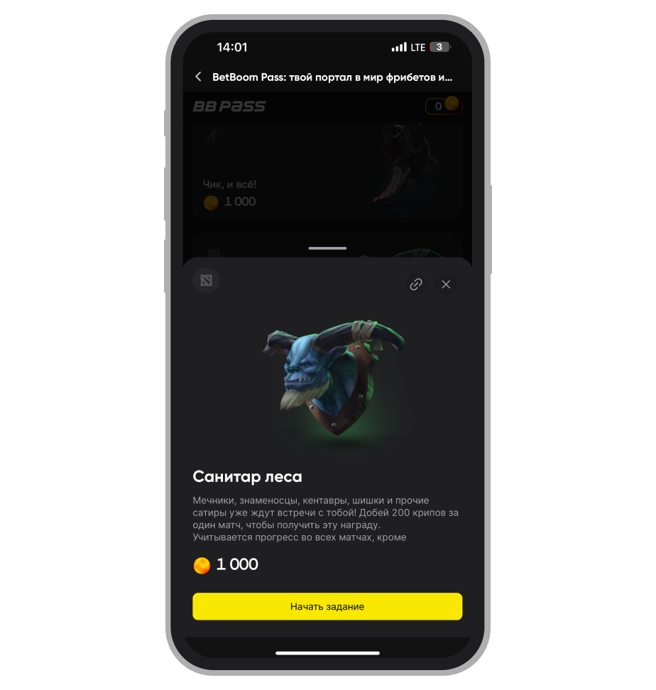 Пример задания в BB Pass