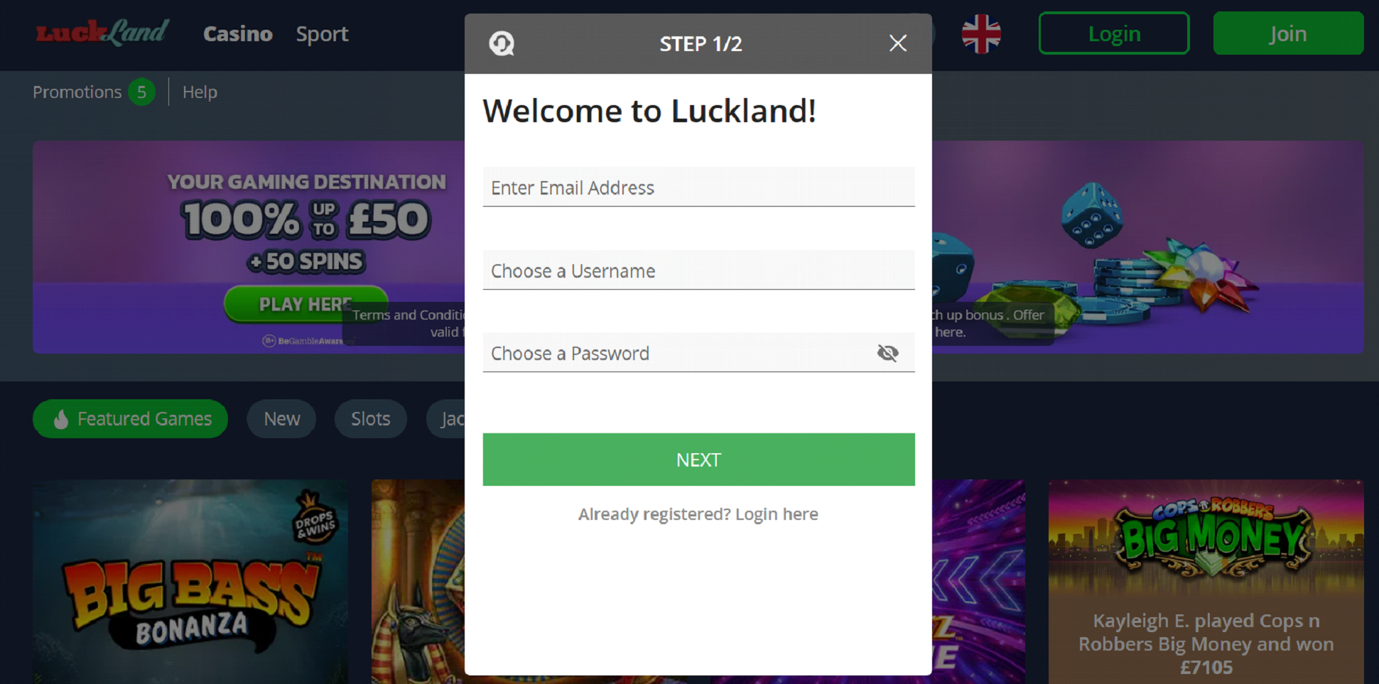 Luckland registration