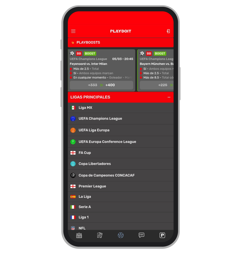 Lista de deportes / modo oscuro
