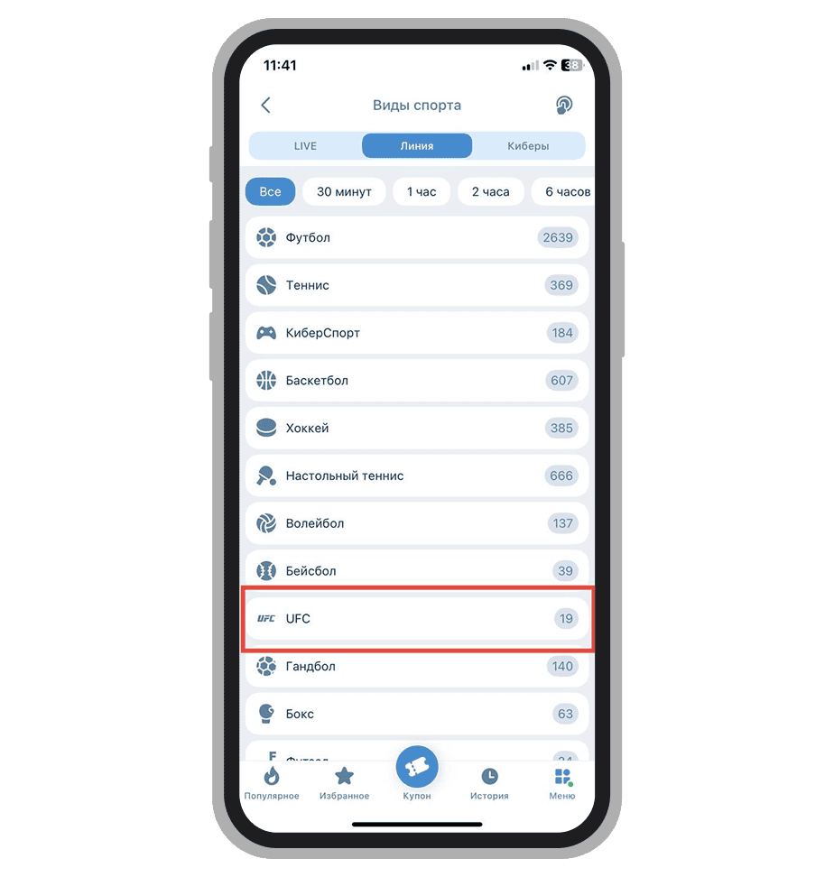 Единоборства в линии