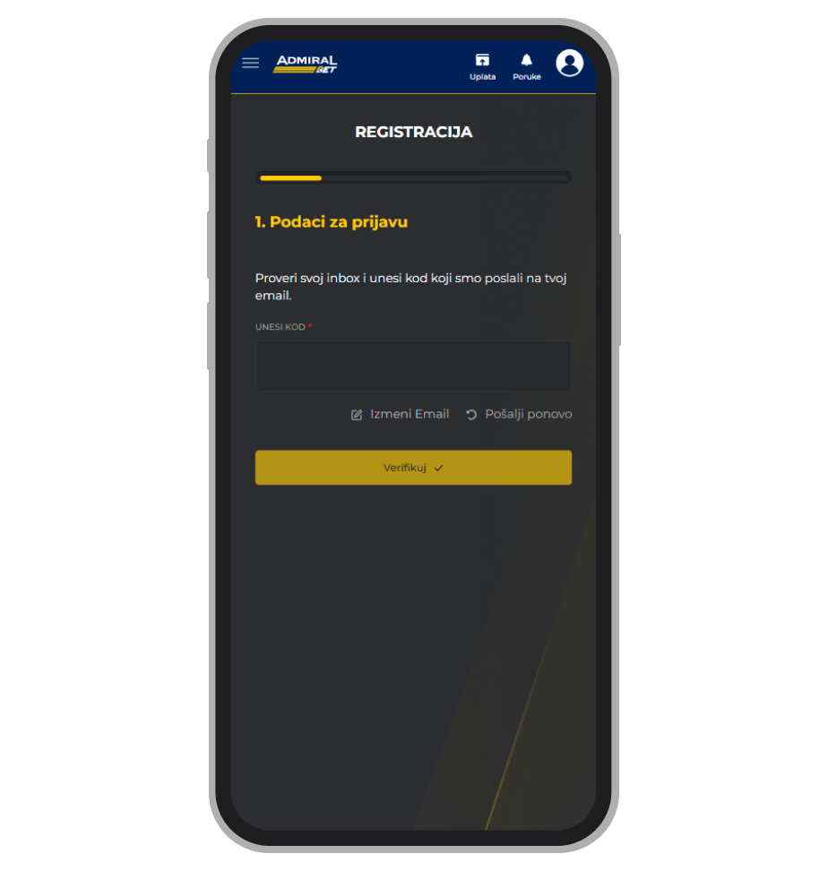 Email verifikacija pomoću koda