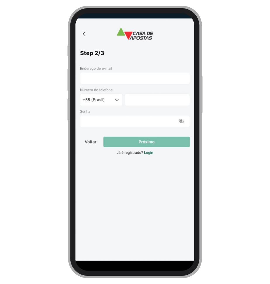 Preencha as informações de contato