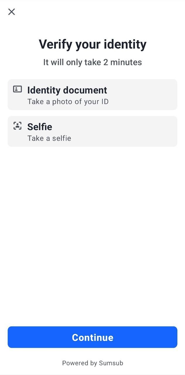 Verification document upload