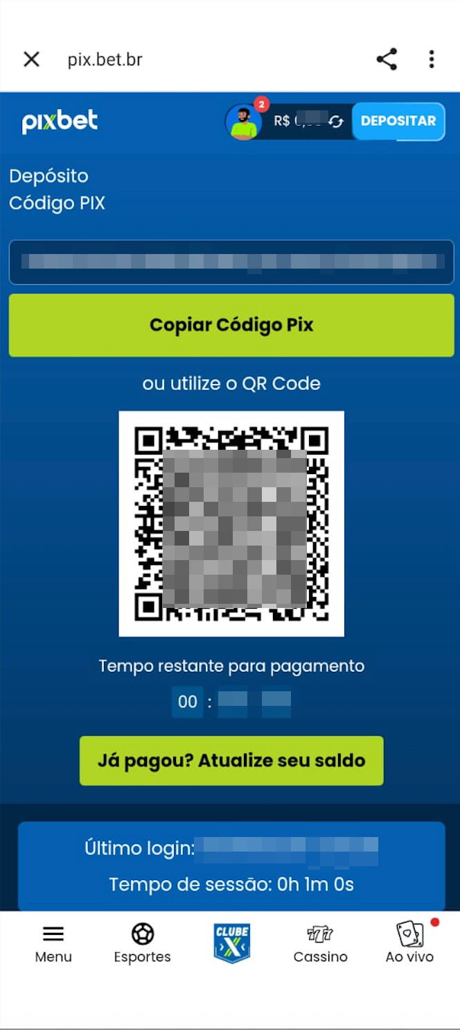 Pode usar código copia e cola em qualquer app bancário