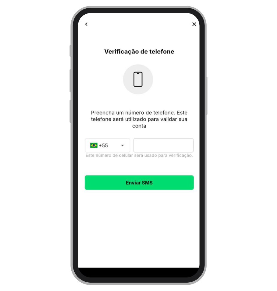 Informe o seu número de celular