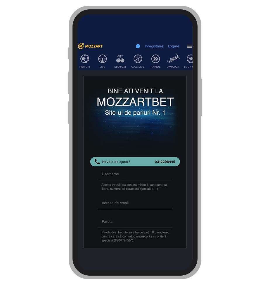 Înregistrare la Mozzartbet