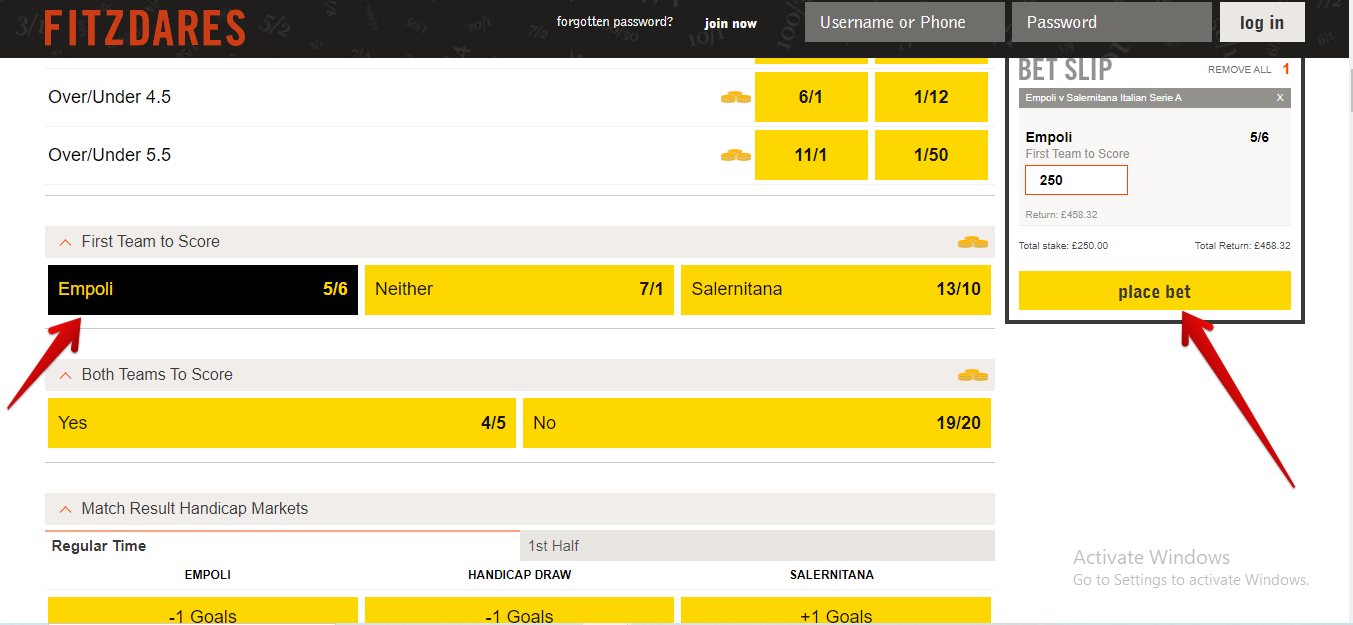 Your bet(s) are added to the betslip