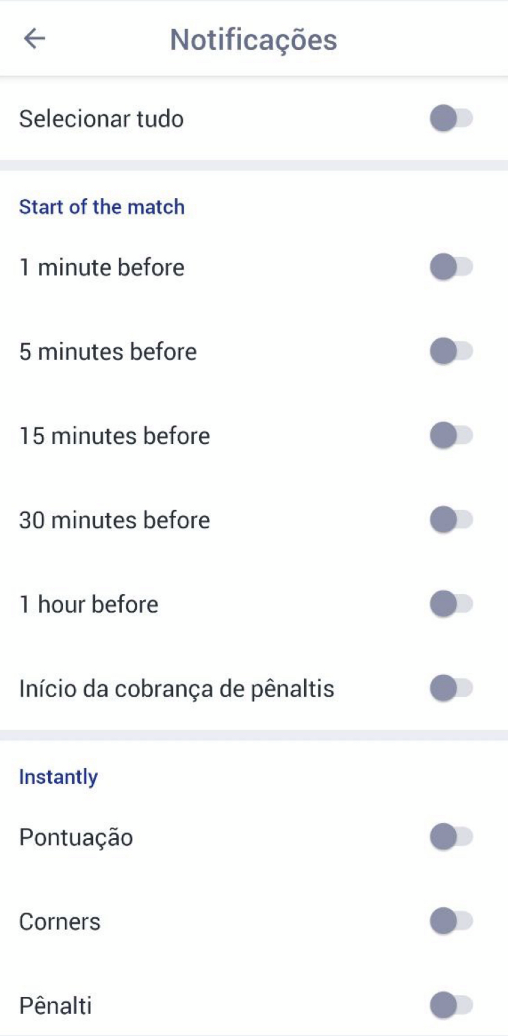 As notificações no app são numerosas e variadas