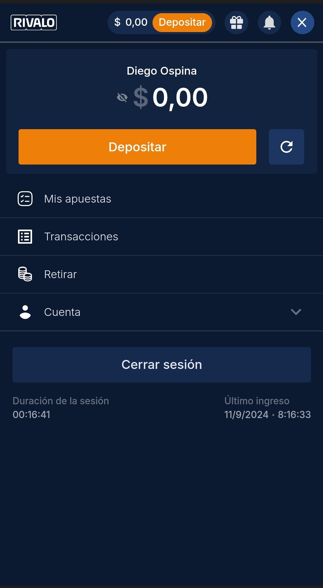 Ingresar en “Cuenta”
