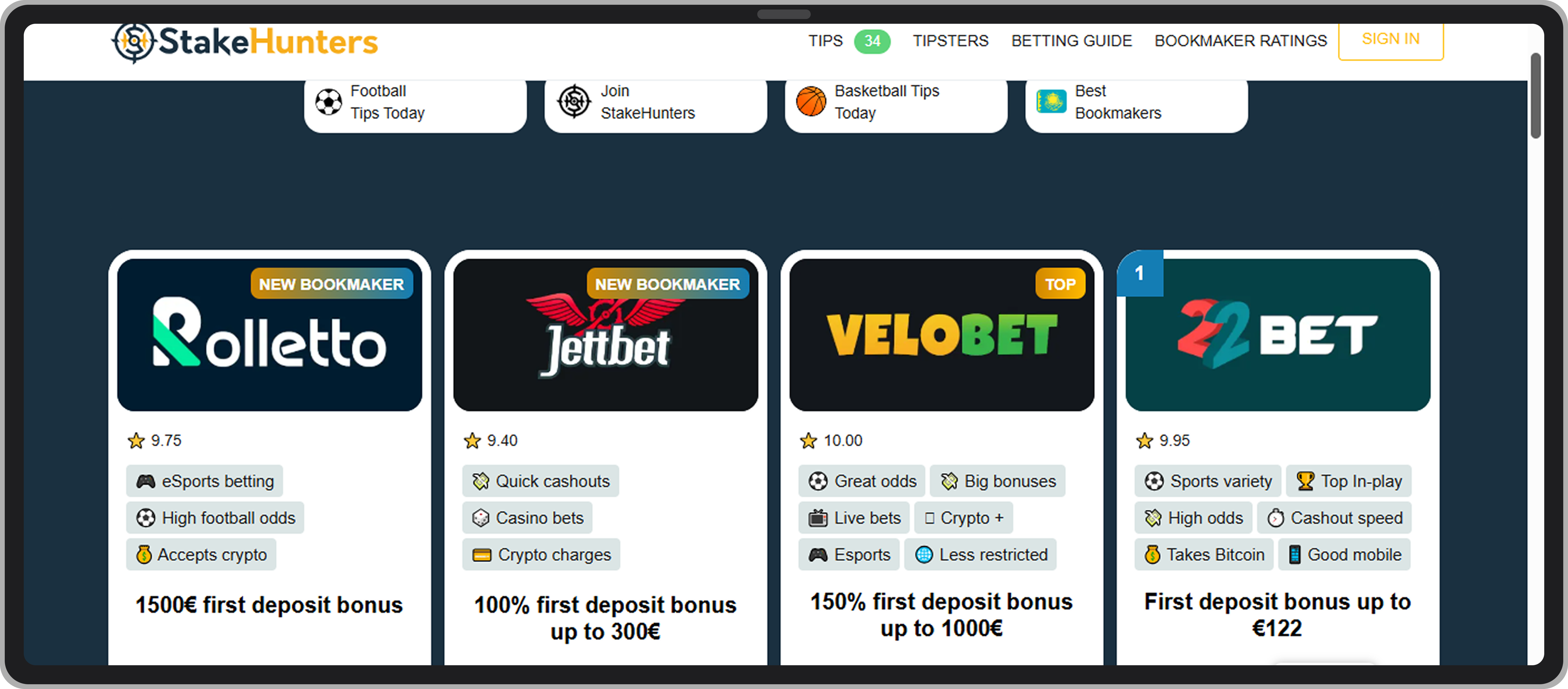 Главная в StakeHunters