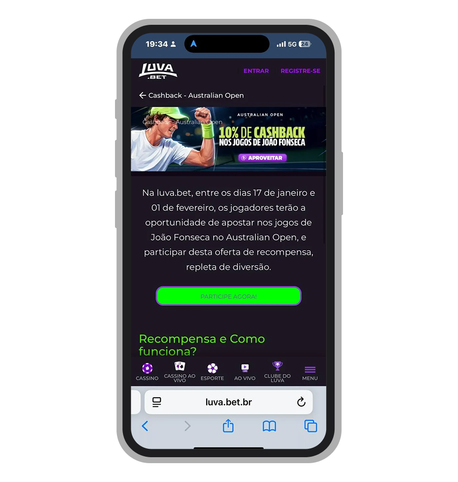 Promoção de Cashback Luva.bet: receba de volta uma porcentagem das suas perdas