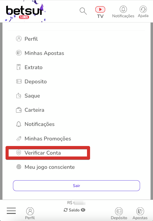 Toque em ‘Verificar Conta’