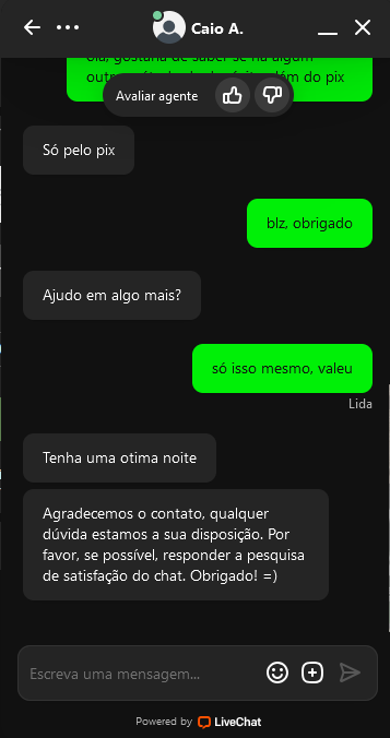 Respostas do atendente