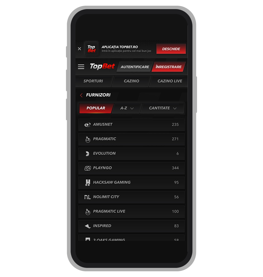 Furnizori de software TopBet