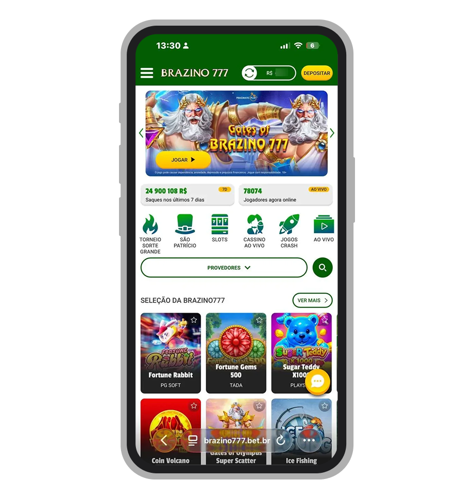 Cassino da Brazino: site mobile da plataforma