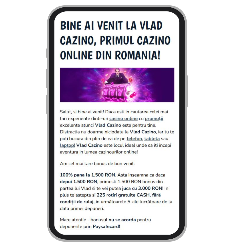 Bonusul Vlad Casino fără cerințe de rulaj