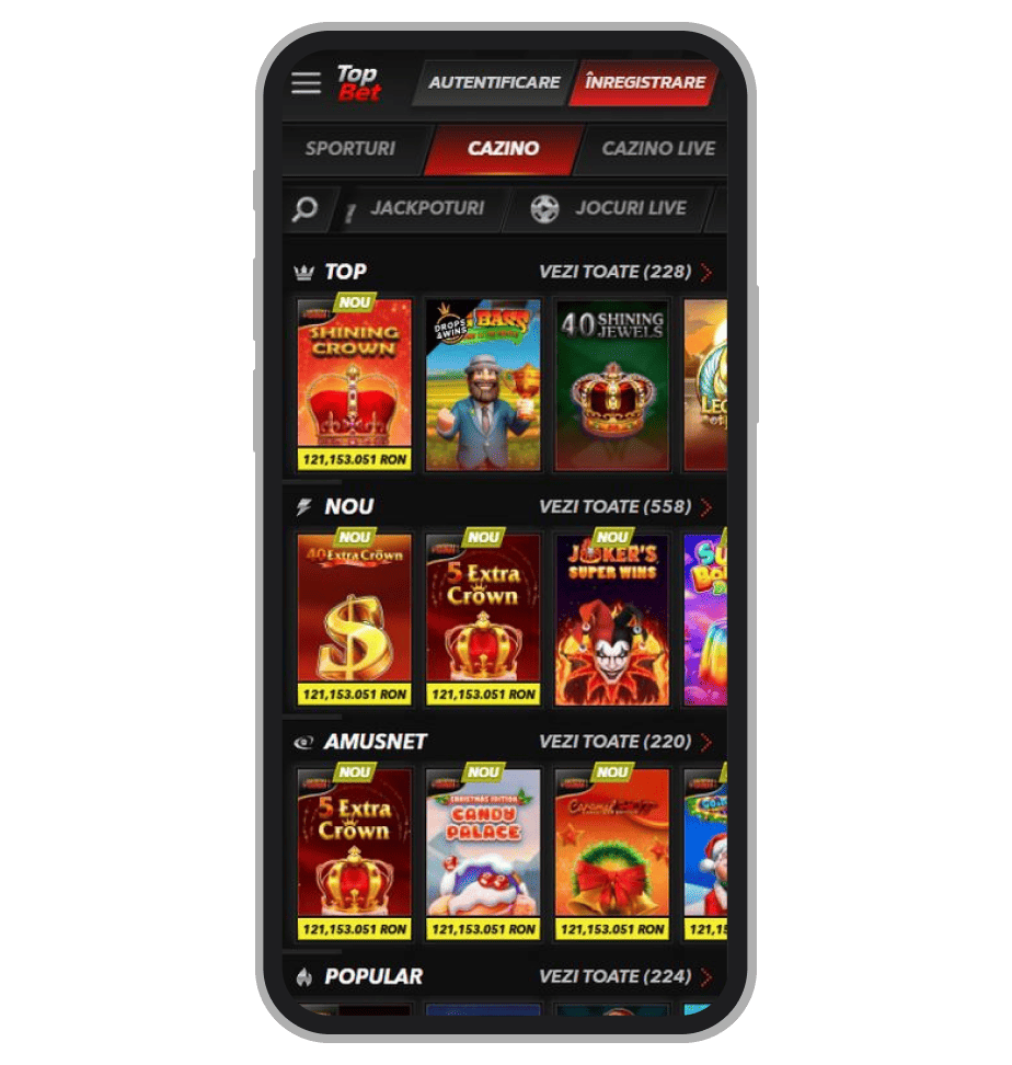 Oferta de jocuri TopBet Casino