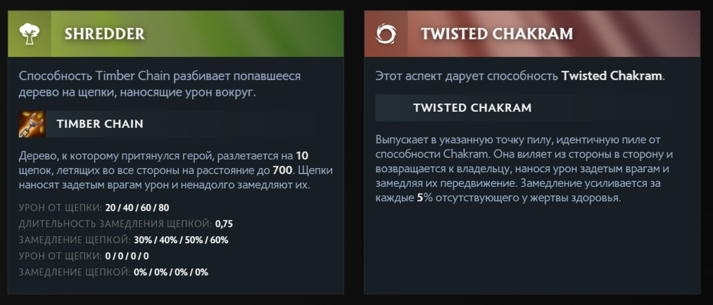 Аспекты Тимбера