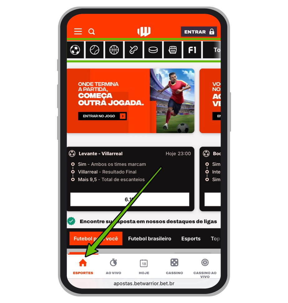 Lista de modalidades esportivas na BetWarrior