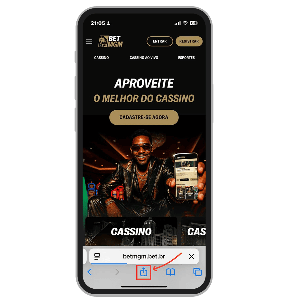 Toque no botão de “Compartilhar”