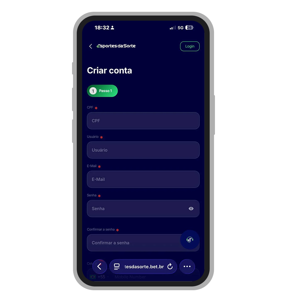 Preencha o formulário de cadastro