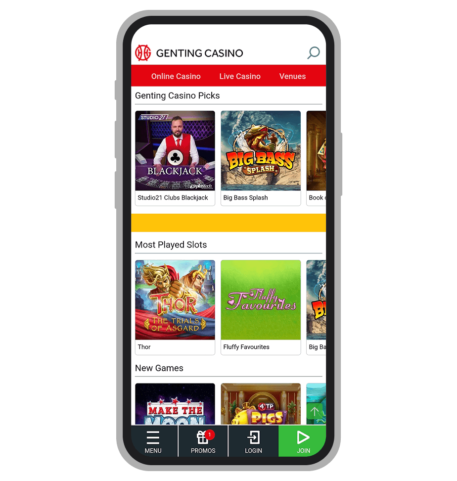 Genting Casino Home Page