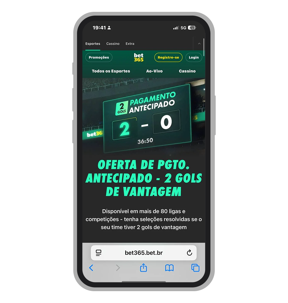 Promoção "Pagamento Antecipado" no site mobile