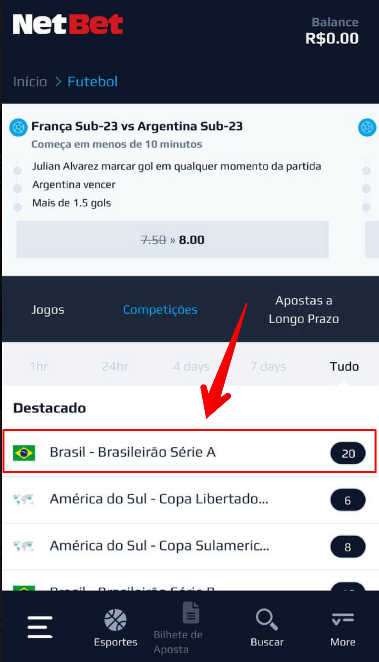 Selecione um dos campeonatos