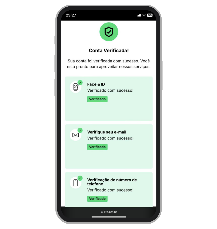 Upload de documentos para verificação KYC