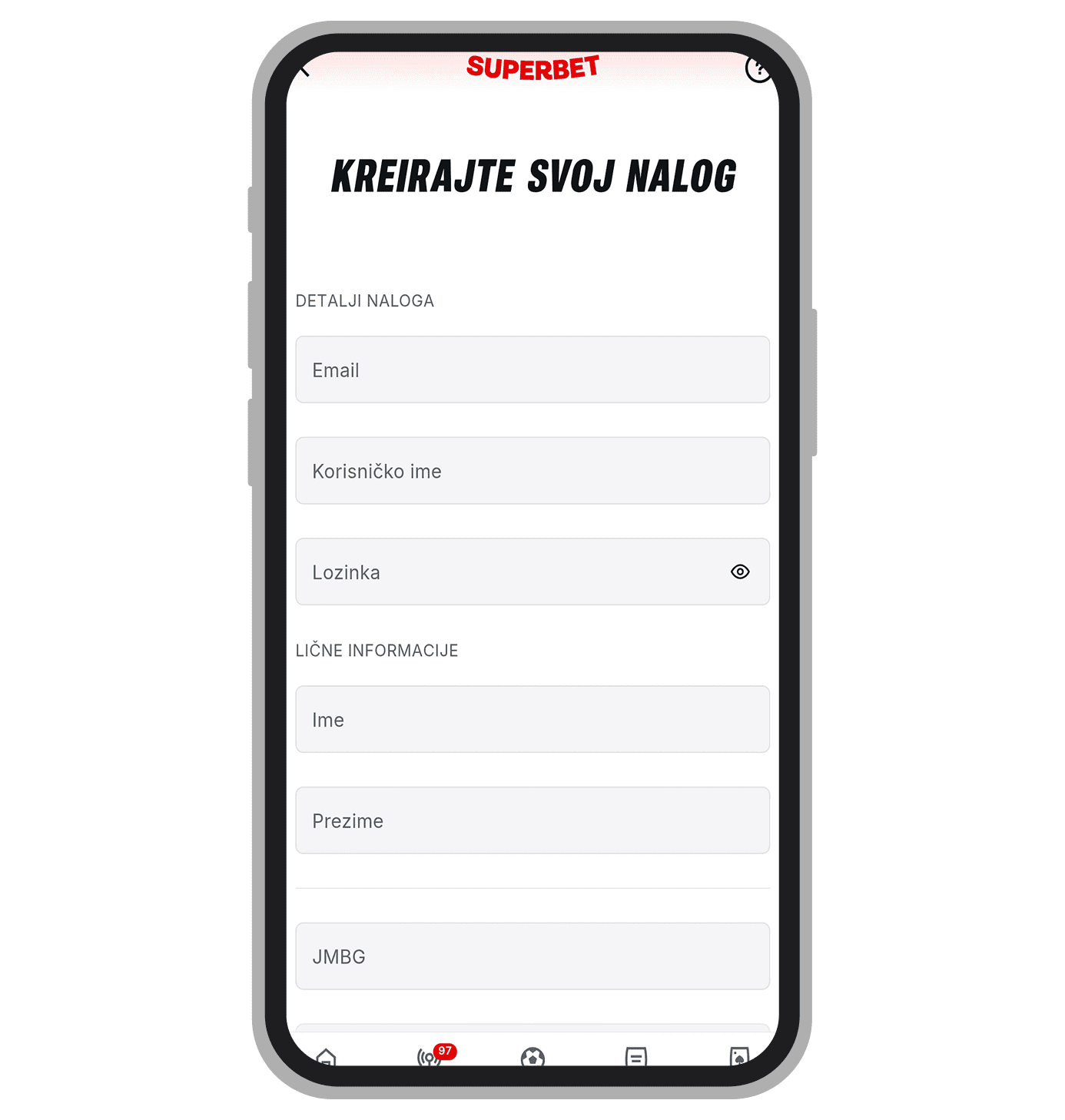Registracija na kazino