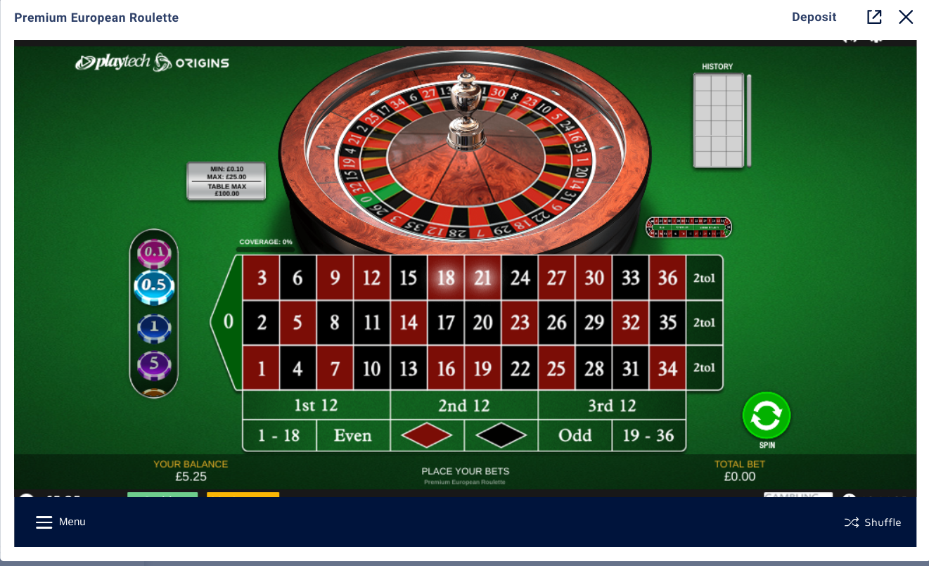 Roulette at William Hill Casino