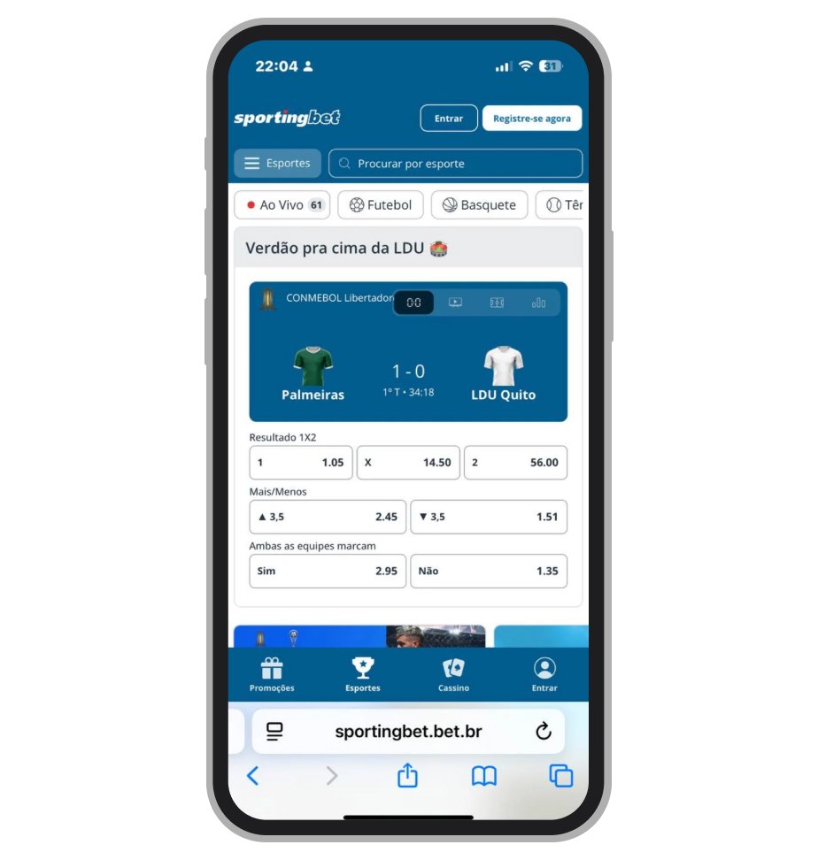 A Sportingbet é uma das plataformas com pagamento mínimo de R$5 