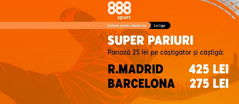 Real Madrid vs Barça: Cote mărite de 17.00, respectiv 11.00 pentru "El Clásico"