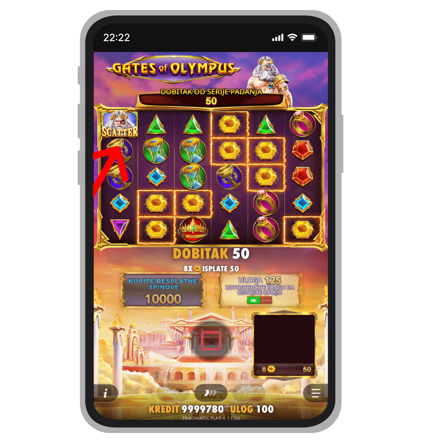 Skater simbol u Gates of Olympus