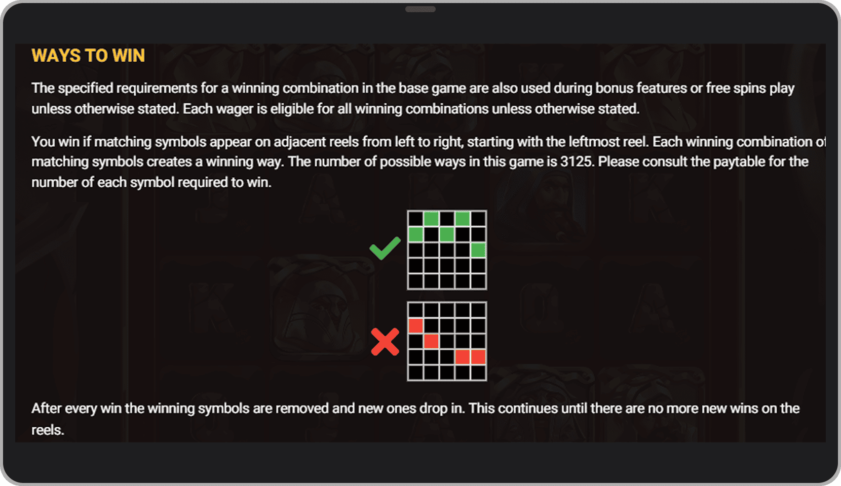 Screenshot with rules