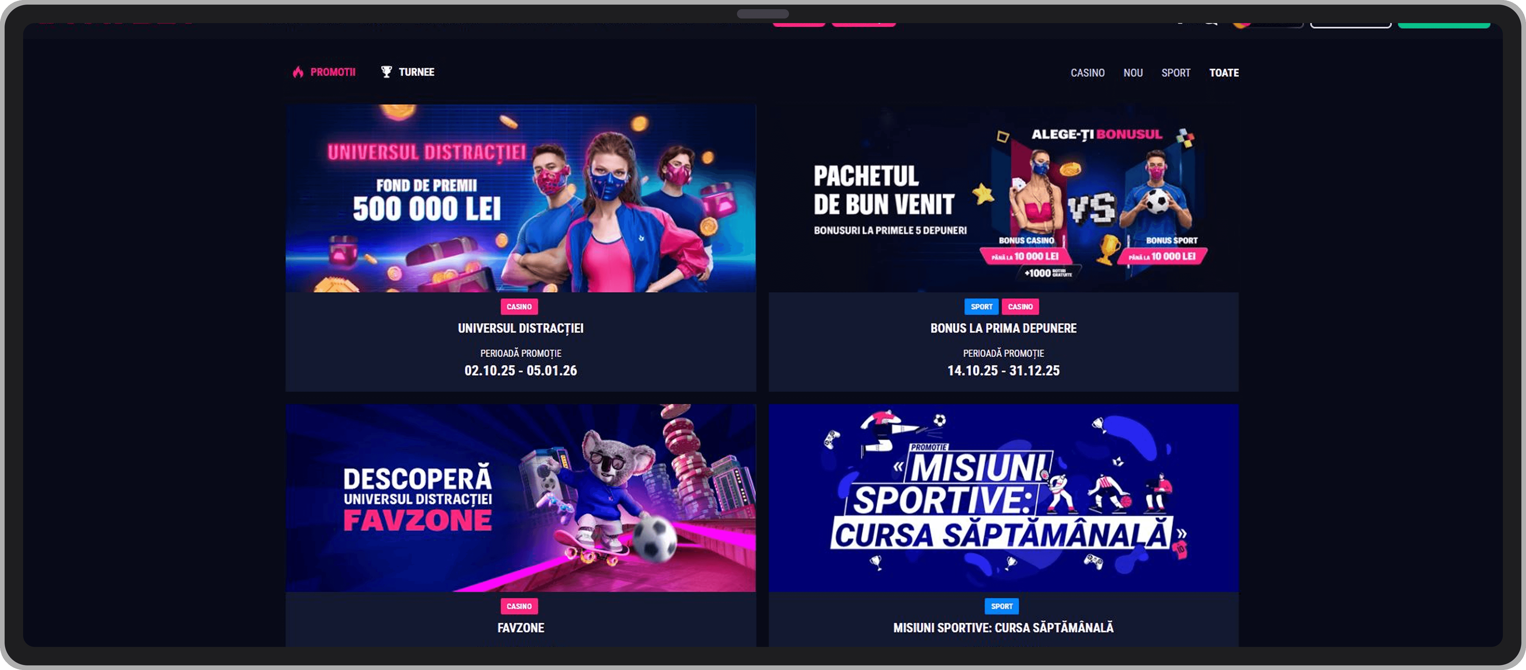 Pagina de promoții Favbet