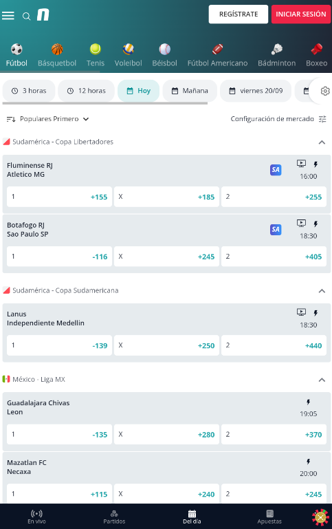 Apuestas del día, Novibet