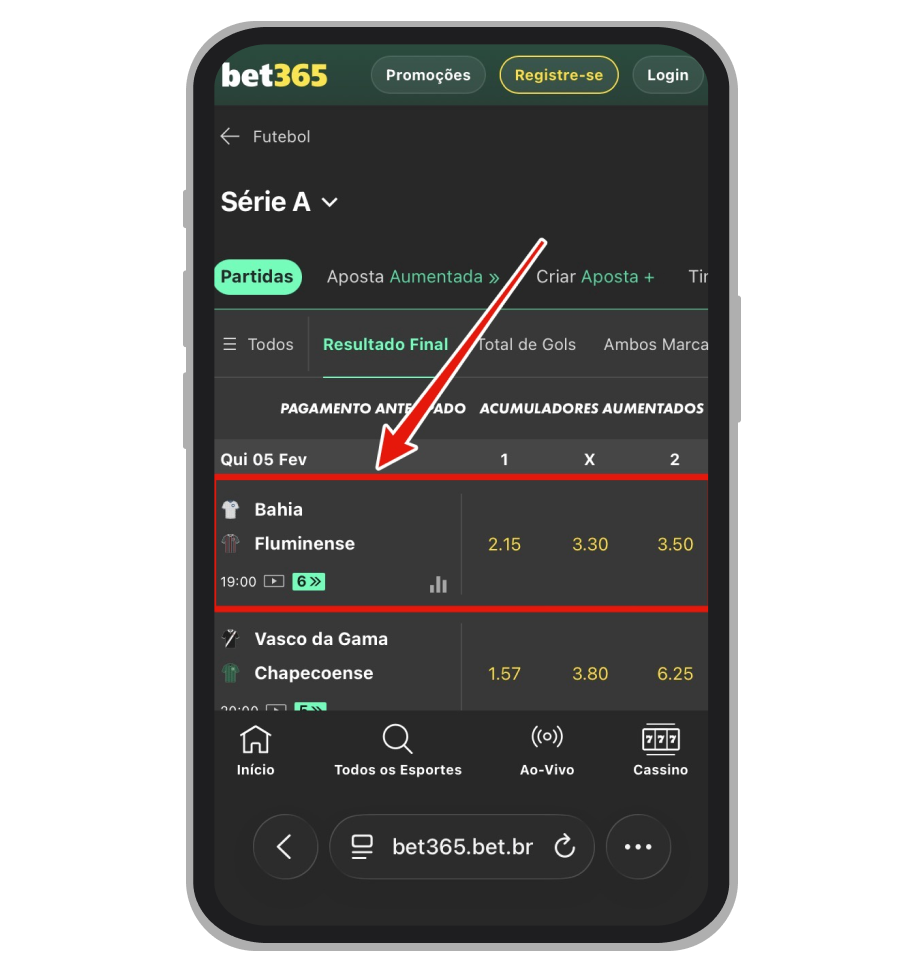 Escolha uma das partidas