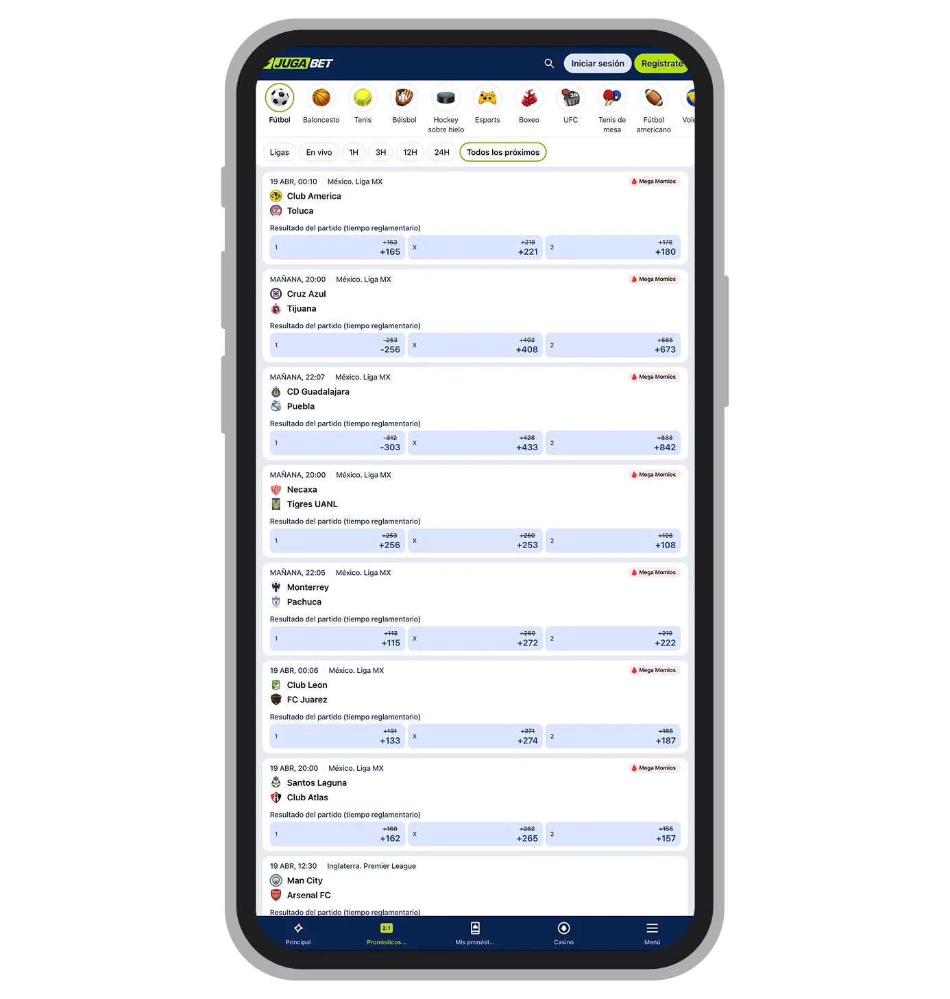 Página principal de JugaBet México