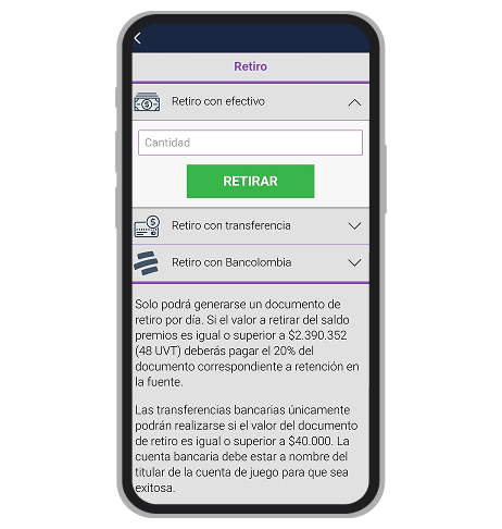 Retirar de Wplay en efectivo Celular