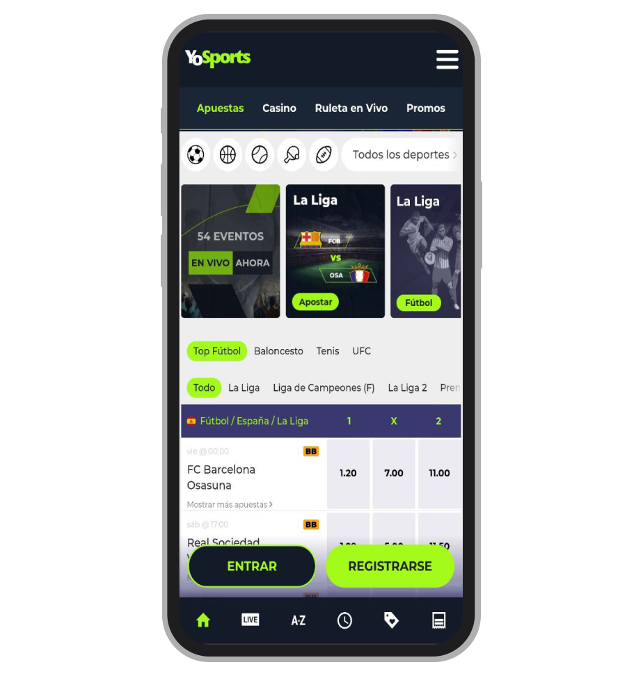 YoSports. Página de inicio